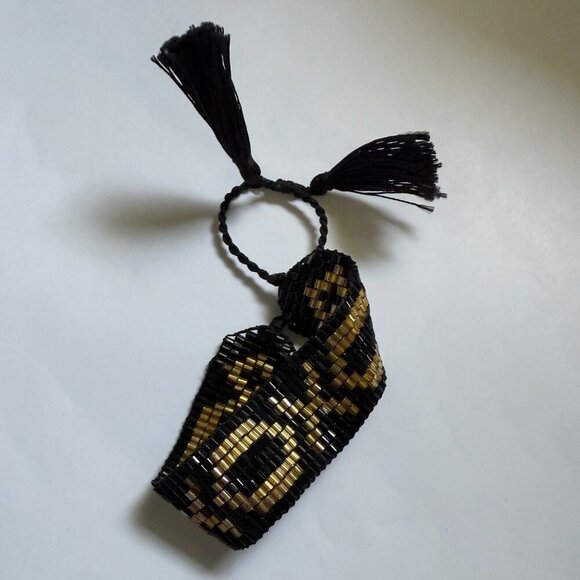 🖤 Black & Gold XOXO Beaded Stretch Bracelet | Adjustable Pull String - Picture 5 of 6